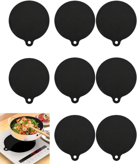 Induktionsschutz Set, 8 Teilig 0,4 Mm Dicke Induktionsschutzfolie 24 Cm Induktionsabdeckung Topfuntersetzer Induktionsmatte Hitzebeständig Bis 24