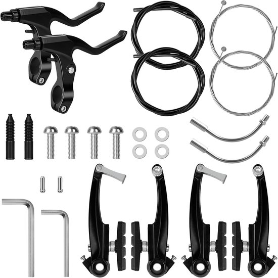 Komplettes Fahrradbremsenset Mit V Bremsen Für Mountainbikes, Bmx Räder Und Rennräder