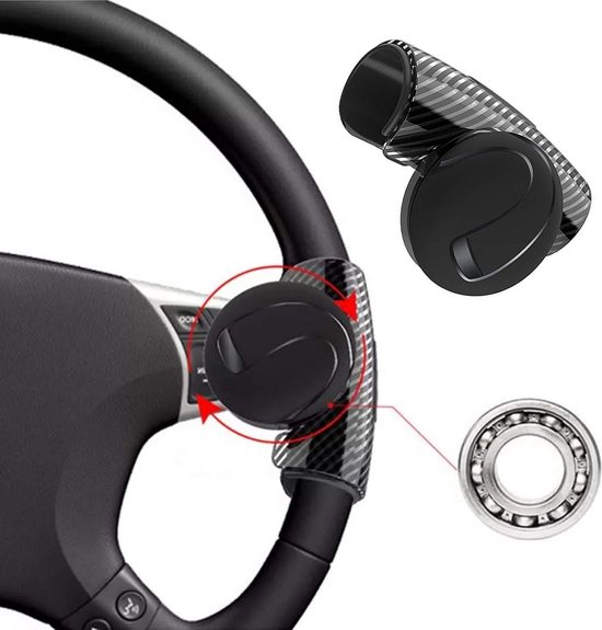 Lenkradknauf, 360° Drehbar Für Pkw, Lkw, Sattelzüge, Boote Und Golfwagen Schwarz