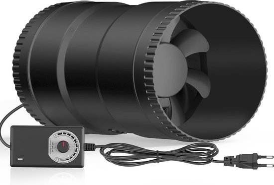 Verstellbarer Inline Rohrventilator 100 Mm 221 M³/h Abluftventilator Mit Eu Stecker Kanalventilator Für Badezimmer, Wintergarten Und Gewächshaus