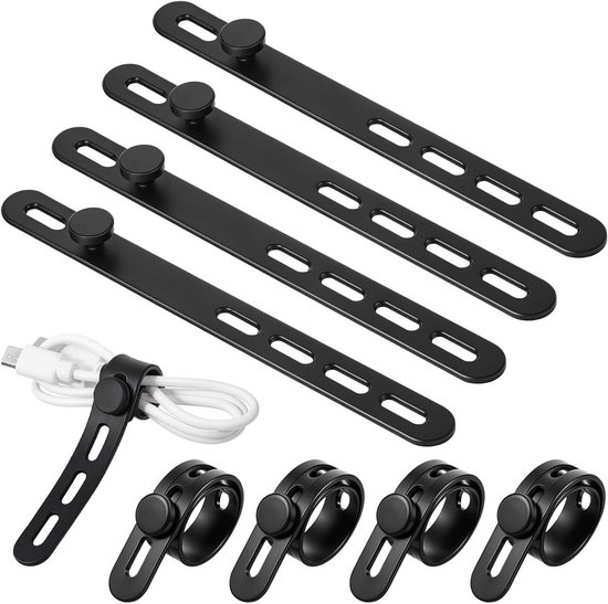 Allecto Plus 10 Verstellbare Silikon Kabelbinder Für Das Kabelmanagement In Schwarz Wiederverwendbar Multifunktional