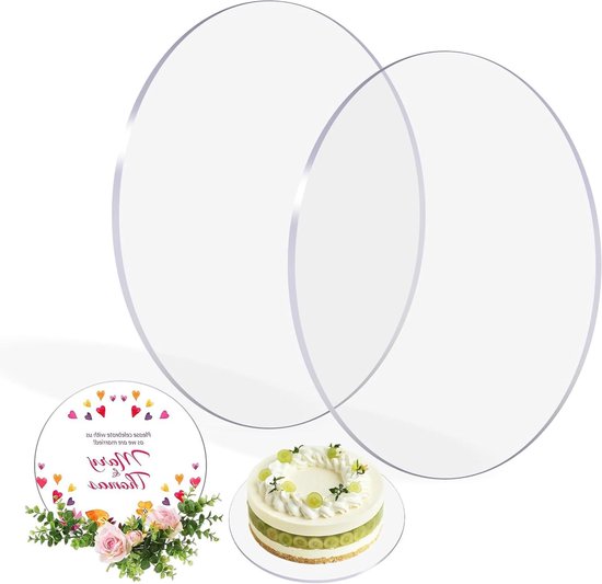 Runde Acryl Kuchenplatten, 24,5 Cm Transparenter Runder Kuchenboden Wiederverwendbarer Kuchenkarton Runde Scheibe Für Kuchen Und Bastelprojekte 2