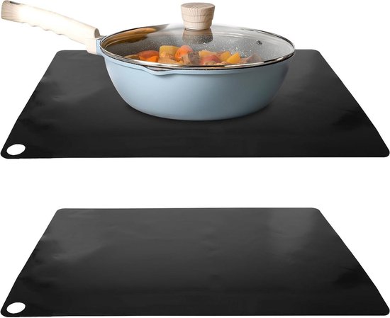 Schutzmatten Für Induktionskochfelder, 35 X 25 Cm, Quadratisch Silikon Glasfaser Material Feuerfeste Unterlage 2 Stück