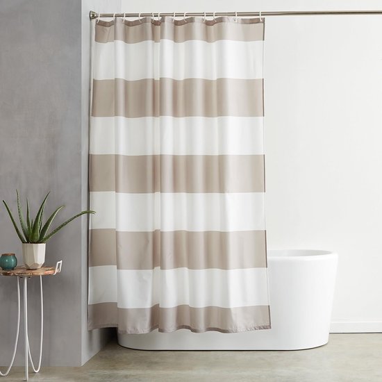 Duschvorhang Badezimmervorhang 183 X 183 Cm Polyester Farbig Gestreiftes Muster Schimmelresistent Wasserdicht Waschbar Mit 12 Haken Für Dusche Un