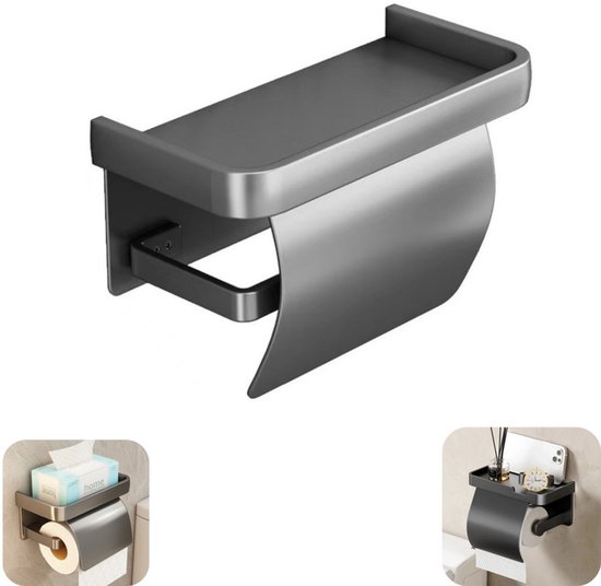 Aufbewahrungsregal Toilettenpapierhalter Wasserdichtes Regal Mit Ablage Mit Deckel Keine Bohrung Erforderlich Wandmontage Aufbewahrungszubehör Fü