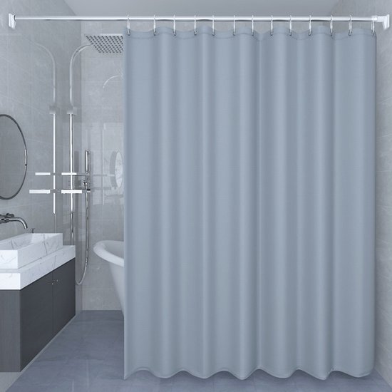 Wasserdichter Duschvorhang/duschfutter Aus Textil, Weich Und Leicht Einzelvorhang, 180 Cm Breit X 180 Cm Hoch Unigrau