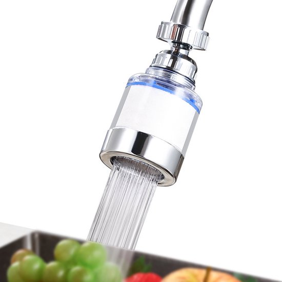 Wasserfilter, Wasserhahn, 360° Drehung, Wasserhahnfilter Mit 6 Pp Baumwollfilterelementen, 2 Wasserfilter Für 4 Wasserhähne, Steinausleser, Küche