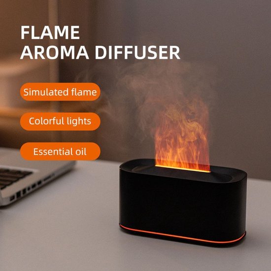 Aromadiffusor Mit Siebenfarbiger Simulierter Flamme, Für Zuhause Und Büro.