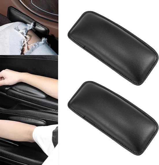 Weiches Leder Autokissen Für Knie Und Armlehne Universelle, Selbstklebende Polster Für Autos 2er Set, Für Komfort Und Unterstützung Während Autof