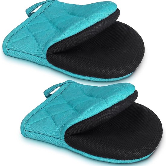 1 Paar Kurze Ofenhandschuhe, Hitzebeständige Mini Ofenhandschuhe Aus Baumwolle Mit Rutschfester Oberfläche, Zum Backen, Grillen, Barbecue Und Für