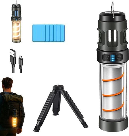 Tragbare, Integrierte Campinglampe, Ipx5 Wasserdichte Notleuchte Mit Stativ, Fünf Einstellbare Helligkeitsstufen, Usb Ladefunktion Für Drinnen, G