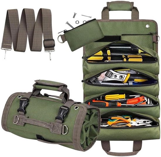Werkzeugtasche Zum Aufrollen Mit Abnehmbaren Fächern Und Tragegurt Multifunktionale Aufbewahrungstasche Für Elektriker Und Monteure Umweltfreundl