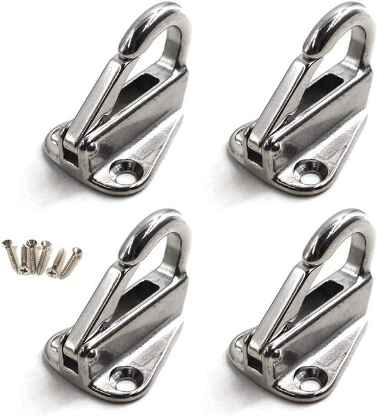Allecta Fenderhaken Aus Seewasserbeständigem Edelstahl Mit Schrauben Für Boots Und Schiffsausrüstung (4 Stück)