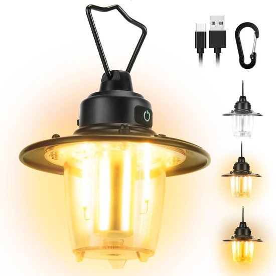 Wiederaufladbare Campinglampe Mit 1000 Lumen Dimmbare, Wasserdichte Beleuchtung Für Camping, Wandern Und Notfälle