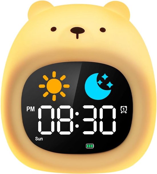 Digitaler Wecker Für Kinder, Schlaftrainer Für Kinder, Kinderwecker Mit Schlummerfunktion, Wecker Mit Licht, Wecker Mit 6 Natürlichen Sonnenaufga