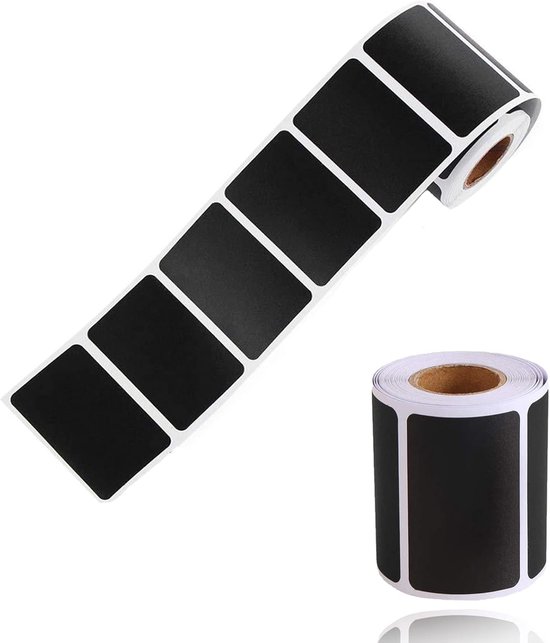 2 Rollen Tafelfolienaufkleber, Schwarze, Rechteckige Etiketten Mit Code, 300 Stück/rolle, Abnehmbar, Beschreibbar, Wiederverwendbar, Wasserfest,