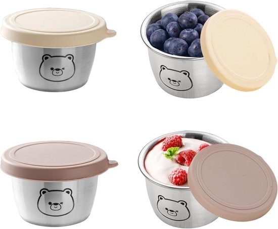 4er Set Wiederverwendbare Mini Dosen Mit Deckel Für Salatdressings 70 Ml Saucenbehälter Aus Kunststoff Für Camping Und Picknick