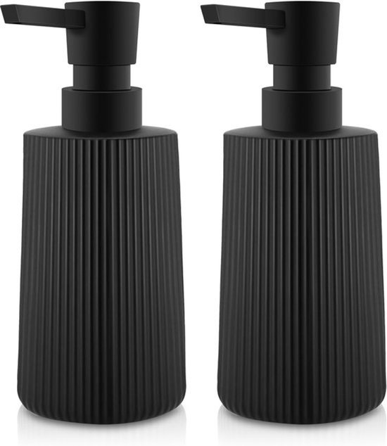 Seifenspender, Mattschwarz 1 Stück Seifenpumpe Aus Glas Für Bad Und Küche 250 Ml Nachfüllbar Für Handseife, Shampoo Und Spülmittel Geriffeltes De