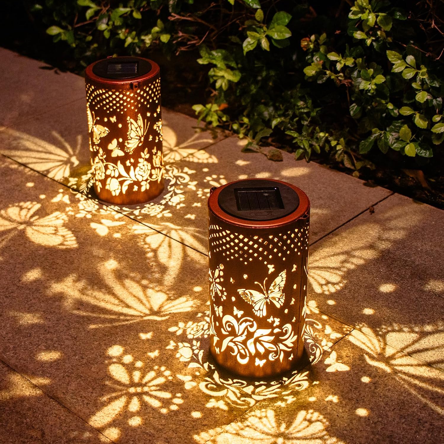 2er-pack Schmetterlings-solarlaternen – Wasserdicht – Hängend – Led – Außendekoration – Für Terrasse, Garten Und Rasen