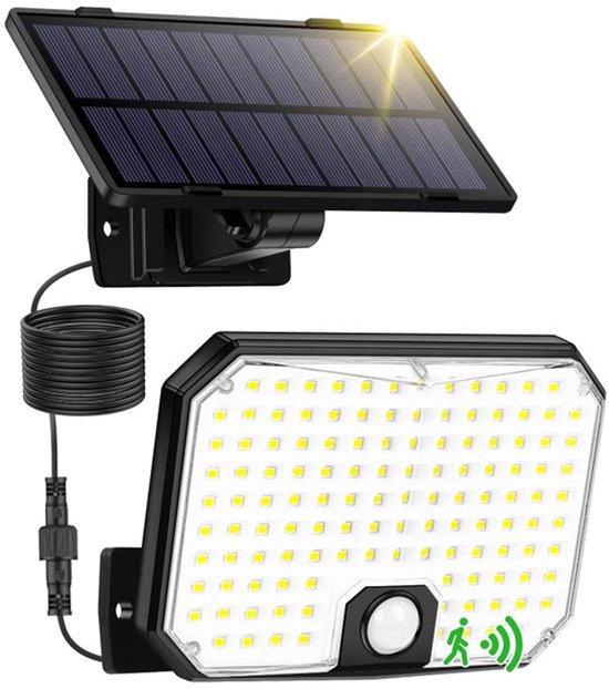 Solar Wandleuchte Für Den Außenbereich Außenleuchte Mit Bewegungsmelder Schutzart Ip65 Mit Separatem Solarpanel 1,65 W 6 12 Stunden Leuchtdauer F