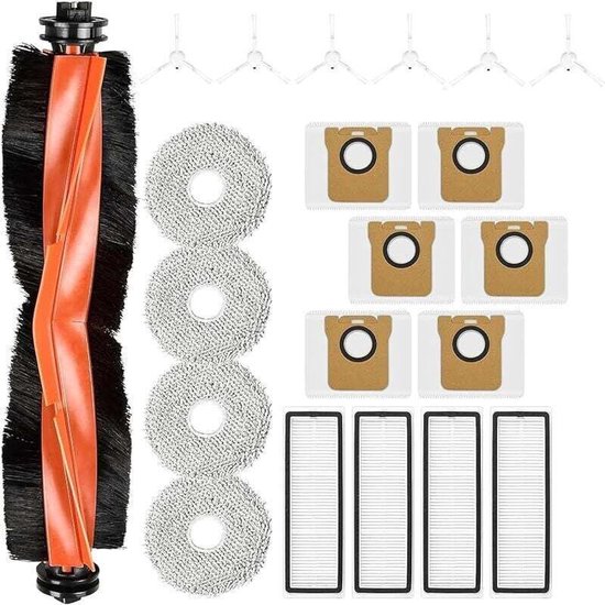 Zubehörset Passend Für Den Xiaomi Robot Vacuum Cleaner X20+, Bestehend Aus 1 Hauptbürste, 6 Seitenbürsten, 4 Filtern, 4 Wischpads Und 6 Staubbeut