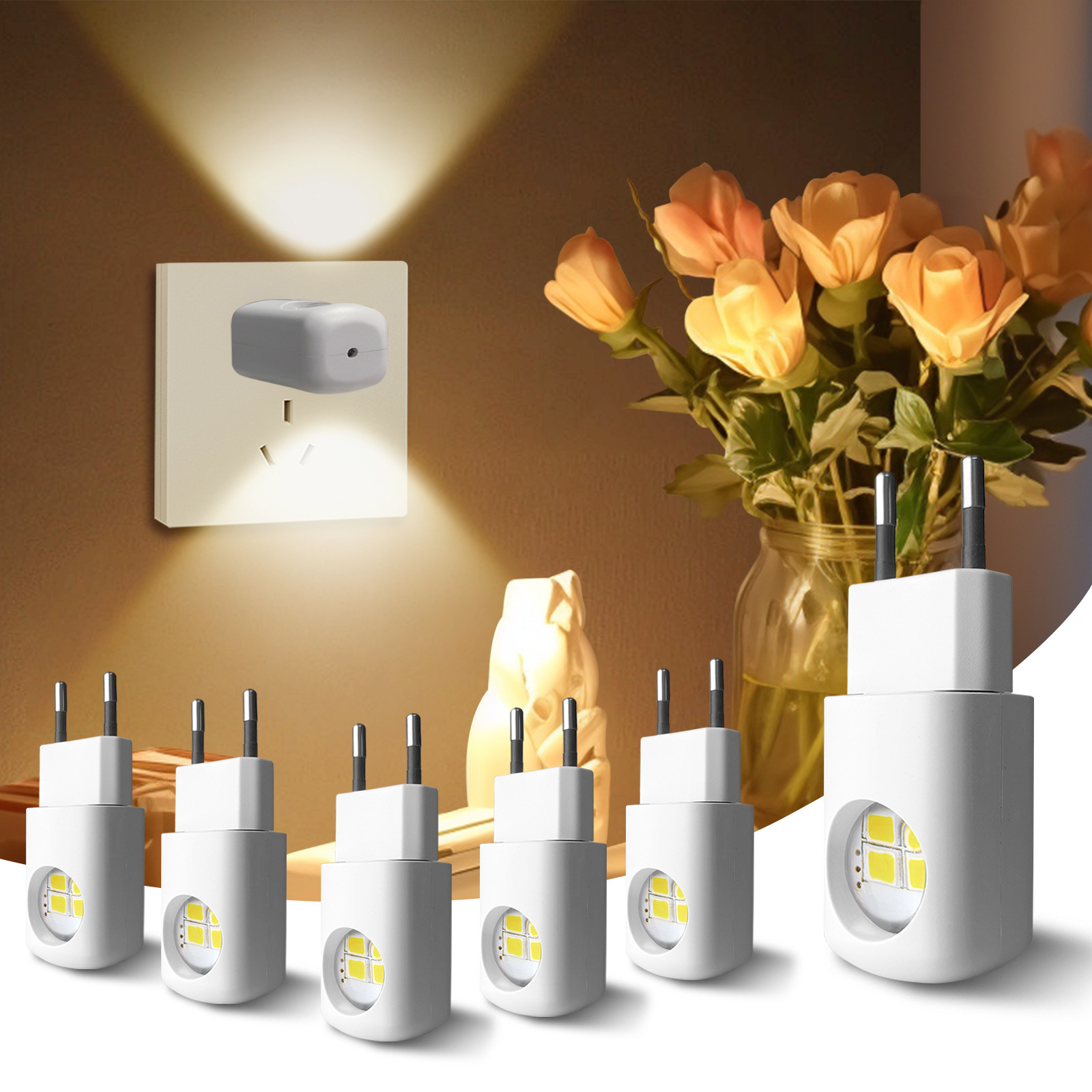 Mini-led-nachtlichter Mit Lichtsensor – Steckdosenleuchten Für Schlafzimmer Und Flur – Stimmungsbeleuchtung Von Der Dämmerung Bis Zum Morgengrauen – Energiesparend