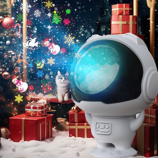Sternenhimmel Projektor Mit Astronautenmotiv, 16 Bilder, Schneeflocken, Dekorative Weihnachtsbeleuchtung, Weihnachtsprojektor.
