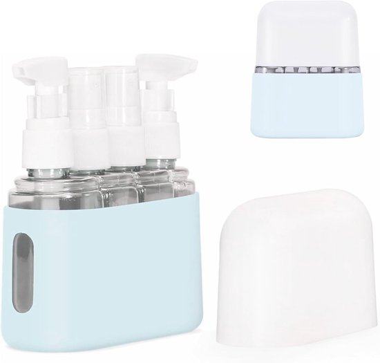 4 In 1 Reisespender Auslaufsichere Reiseflasche Mit Pumpe Und Sichtfenster