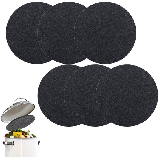 6er Pack Küchenkompostfilter Aktivkohle 1 Cm Dick