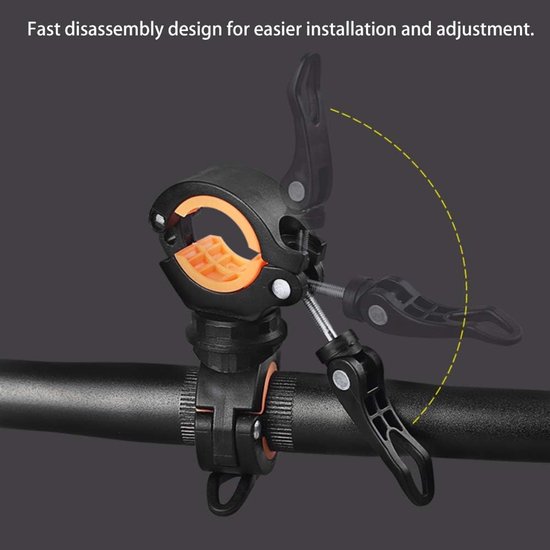 1 Lampenfassung, 360° Drehbare Klemme Für Universelle Led Fahrradlampen, Für Taschenlampen, Fahrräder Und Fahrradzubehör