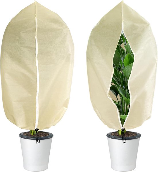Pflanzenschutz 3 Teilig 100 X 80 Cm Pflanzenschutz Frostschutzvlies Frostsicher Uv Schutz Mit Reißverschluss Und Kordelzug Vlies Pflanzenschutz W