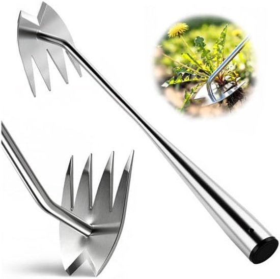 4 Fach Tandem Unkrautentferner Aus Manganstahl Manuelles Gartengerät Für Gemüsegarten Und Hinterhof