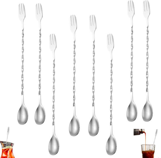 8 Teilig Cocktailrührer Rührlöffel Barlöffel Cocktaillöffel Barlöffel Mit Integriertem Stößel Stößel 32 Cm Unverzichtbares Barzubehör Aus Edelsta