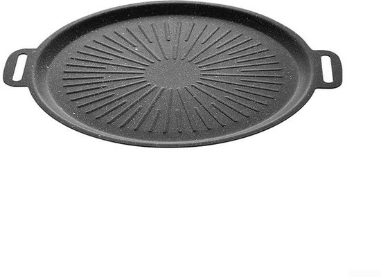 Antihaftbeschichtete Grillpfanne Aus Steinzeug, Gusseiserne Grillplatte Für Den Innenbereich Mit Gleichmäßiger Wärmeverteilung Für Camping, Grill