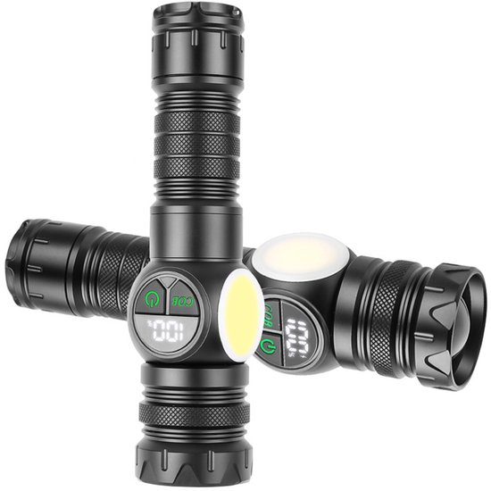 Wiederaufladbare Hochleistungs Taschenlampe, 1000 Lumen, Hochleistungs Led Taschenlampe, Ultrahelle Zoom Taschenlampe Mit 9 Helligkeitsstufen, Se