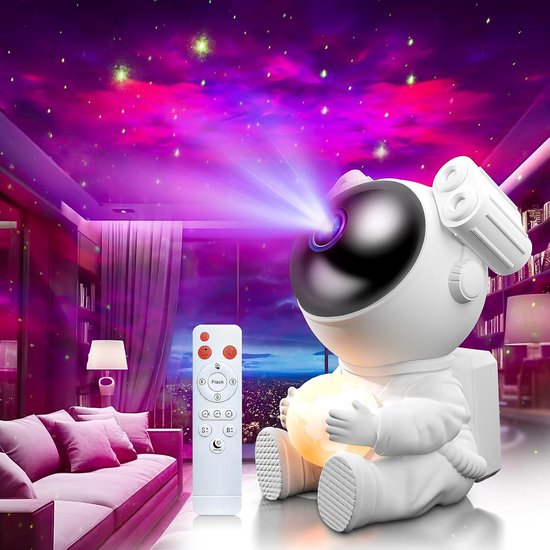 Astronauten Sternenhimmel Projektor Mit Mondlampe, Led Nachtlicht Mit Timer Und Fernbedienung, Stimmungsbeleuchtung Fürs Schlafzimmer, Weihnachts