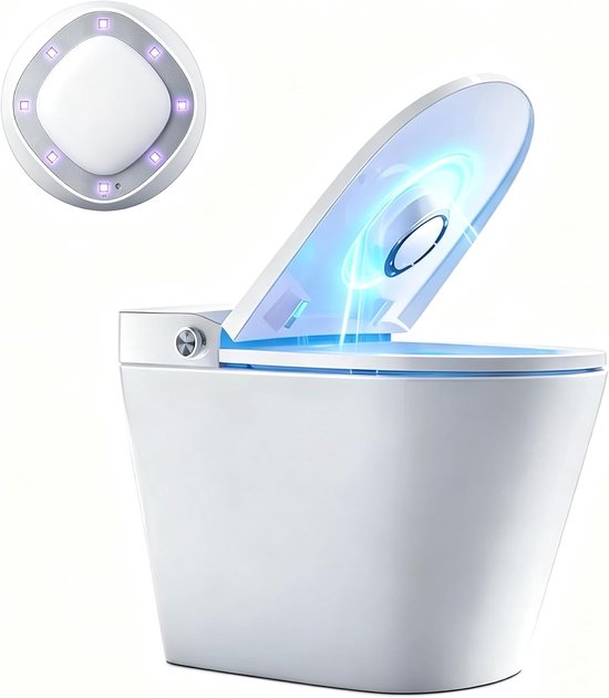 Wc Pflegelampe Mit 8 Leistungsstarken Uv C Leds, Bewegungsaktiviertem Geruchsentferner, Chemikalienfreiem Lufterfrischer Mit Sicherheitssensor, W