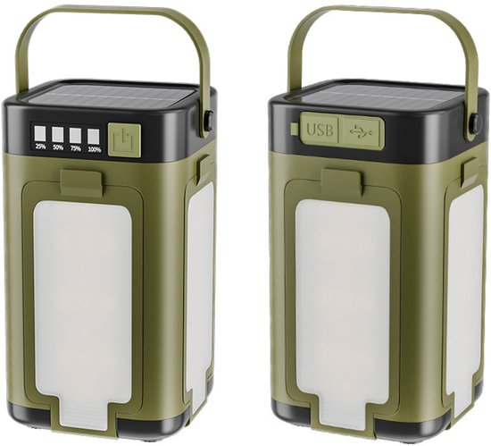 1 Stück Ipx4 Wasserdichte Led Campinglampe Mit Solarpanel Und Typ C Ladeanschluss, 4 Panel Erweiterbares Design, Ladefunktion, Für Stromausfälle,