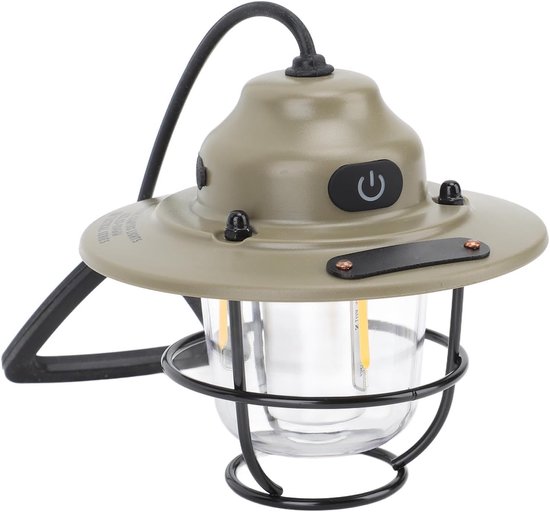 Retro Campinglampe In Form Eines Tannenzapfens, Stufenlos Dimmbar, Wasserdicht, Wiederaufladbar, Abs (grün)