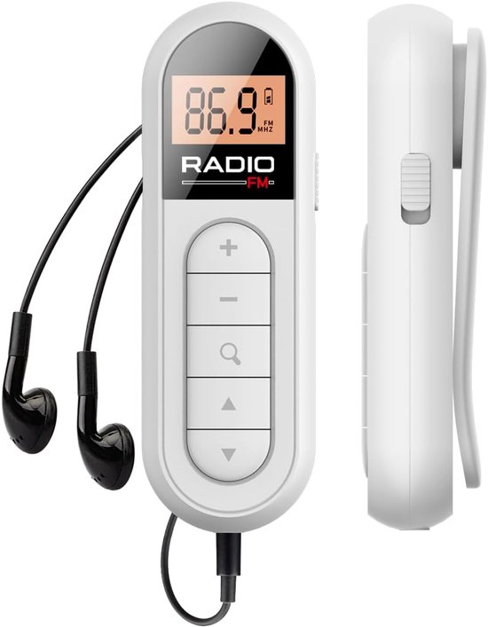 Fm Radio, Wiederaufladbares Tragbares Taschenradio Mit Transistor Und Bestem Empfang, Digitalem Lcd Display Mit Hintergrundbeleuchtung, Stereokla