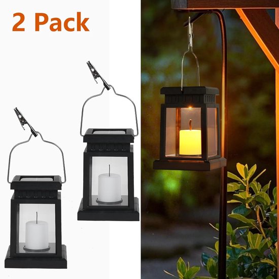 2er Pack Kleine Solarlaternen Wasserdichte Led Hängekerzen Für Garten Und Tisch Atmosphärische, Flackernde Außenbeleuchtung