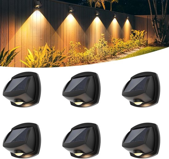 Wasserdichte Solar Außenbeleuchtung Ip65 Solar Treppenleuchten Für Zaun, Terrasse Und Treppe Zweifarbige Led Mit 3 Lichtmodi Wandleuchte Für Vera