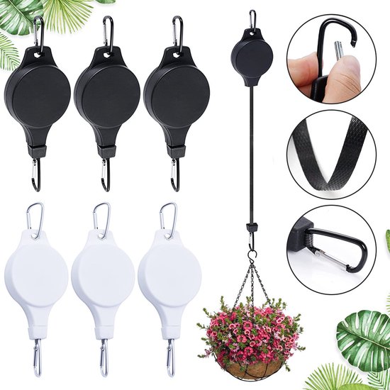 Ausziehbarer Pflanzenhänger, 6er Set. Verstellbar Und Robust. Hochwertiges Pet Nylonseil Mit Kletteraufsatz. Hohe Tragkraft. Für Zimmer Und Garte