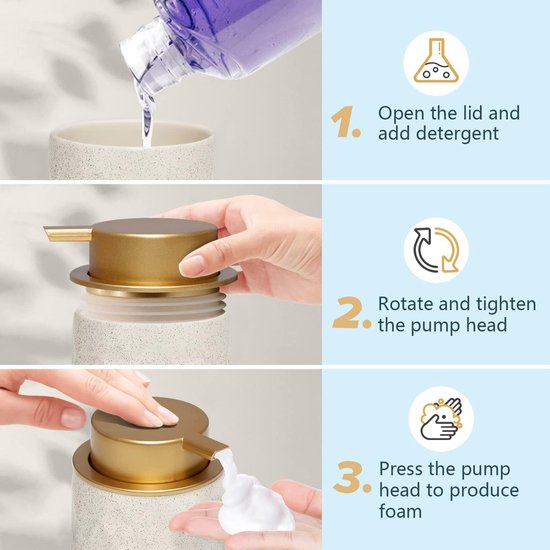 Keramik Schaumseifenspender Handseifen Spender Mit Pumpfunktion Keramik Spender Für Geschirr Handseifenflaschen Fürs Badezimmer (beige)
