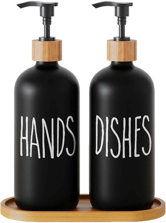 Zweiteiliges Set Seifenspender Spülmittelflasche Fürs Waschbecken Handseifenflasche Aus Glas Badezimmerdekoration Im Modernen Landhausstil Waschb