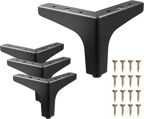 Möbelfüße Aus Metall Schrankfüße 10 Cm Dreieckige Füße Zum Ersetzen Von Kommodenbeinen 4 Stück (schwarz)