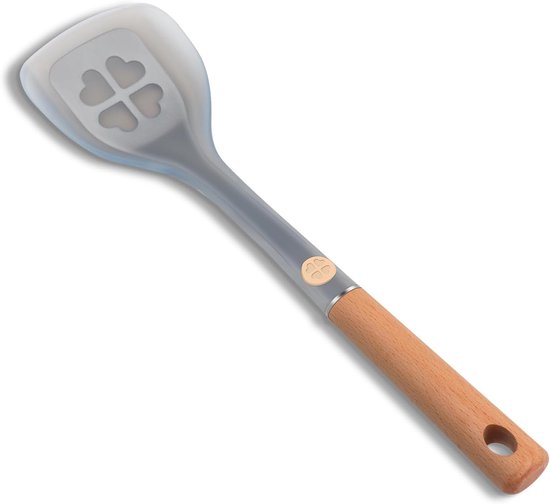 Hochhitzebeständiger Silikonspatel Mit Edelstahlkern Und Holzgriff Bpa Frei Für Pfannkuchen, Eier Und Fisch