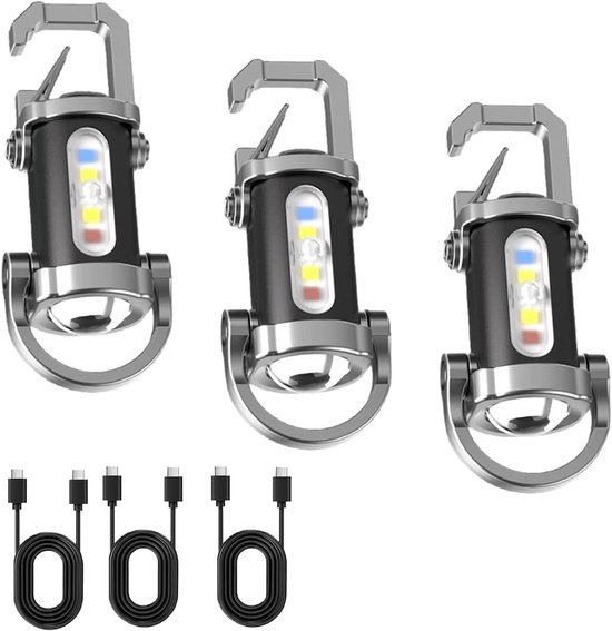 Superhelle Mini Schlüsselanhänger Taschenlampe, Tragbare Ladefunktion Über Usb Typ C, Wasserabweisendes Design, Mehrere Lichtmodi, Tragbare Licht