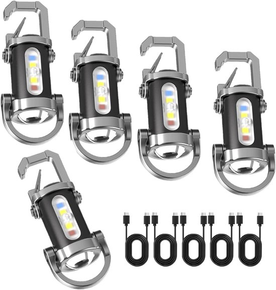 Superhelle Mini Schlüsselanhänger Taschenlampe, Tragbar Aufladbar Mit Usb Typ C, Led Licht, Wasserabweisendes Design, Mehrere Lichtmodi, Tragbare