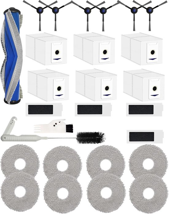 Passend Für Das 27 Teilige Zubehörset Für Den Ecovacs Deebot T30 Omni/deebot T30 Pro Omni Saugroboter, 1 Hauptbürste, 6 Seitenbürsten, 4 Hepa Fil